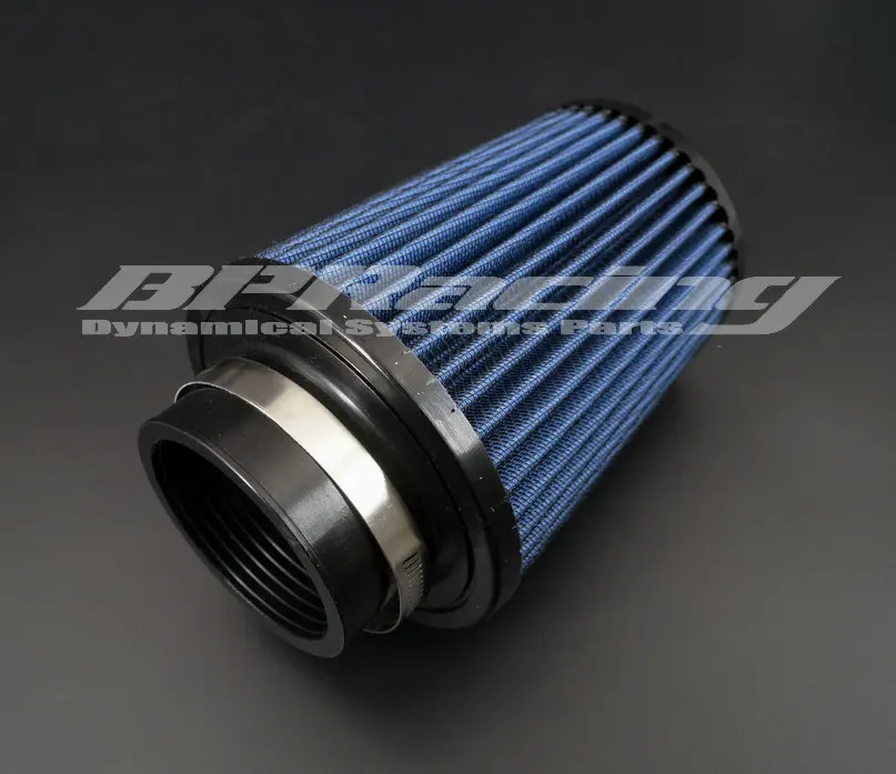 

BPRACING 3" Inch /76mm ID /overall tall 185mm 7.28 inch /Universal New Cone Round Tapered Air Inter Cotton Gauze Filter Blue