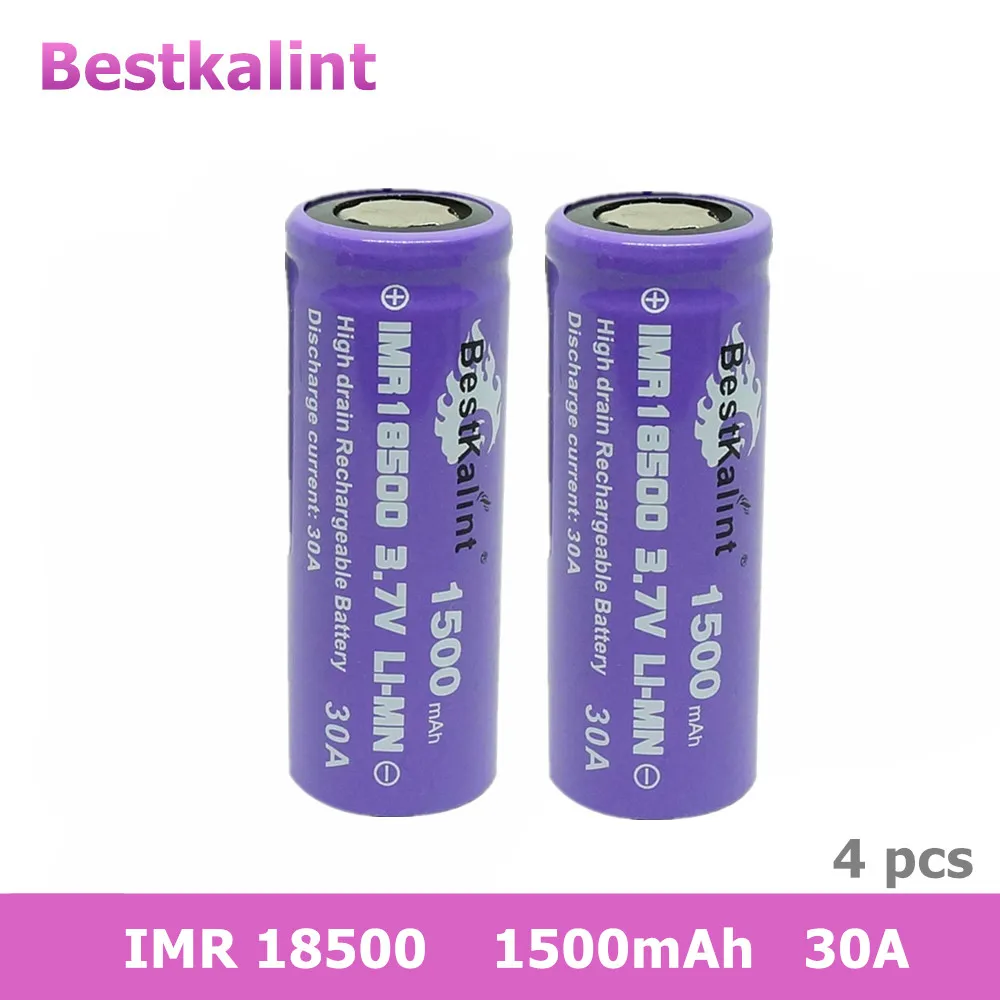4 шт. Bestkalint 18500 3 7 в 1500 мАч литий-ионная аккумуляторная батарея для электрические