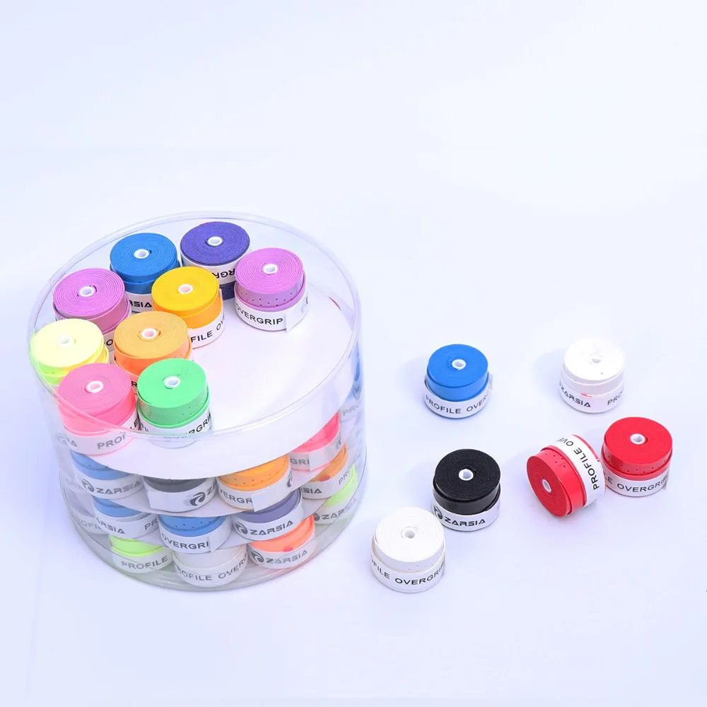 60 pcs ZARSIA تنس مضرب قبضة المضادة للانزلاق العرق مثقب الريشة القبضات مضرب لزج Overgrip فيلم العصابة