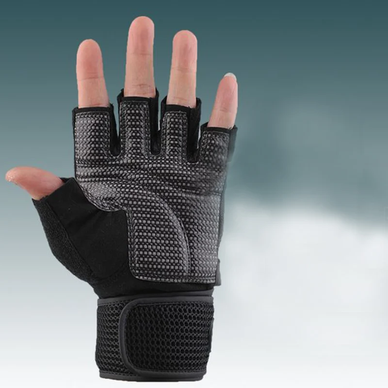 Men Half Finger Gloves Body Building Fitness Workout Mitten Exercise Breathable Wrist Wrap Glove Men Half Finger Gloves Body Building Fitness Workout Mitten Exercise Breathable Wrist Wrap Glove