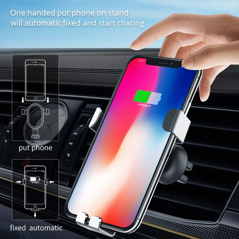 DCAE автомобильный держатель Qi Беспроводное зарядное устройство для iPhone XS MAX XR X 8 Plus