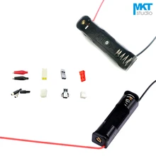 10 шт 1 АА проводной коллектор Коробки Батарея Чехол Держатель Разъем с 15 см провода и разъем XH/устройство контроля pН/DC/JST/SM/Дюпон/KF2510/защищенный зажим «крокодил»