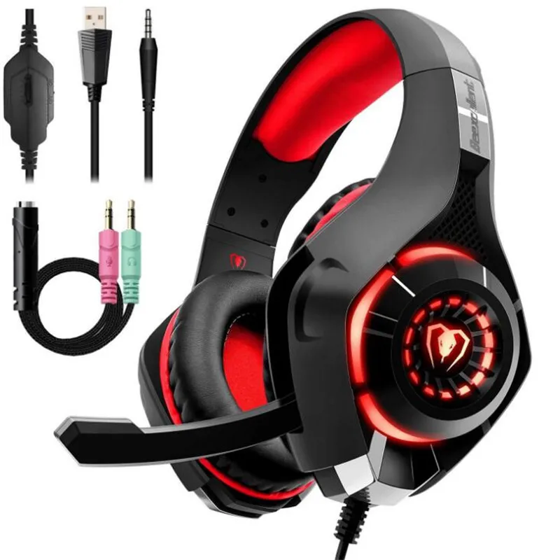 

Stereo Gaming Headset for PS4,Laptop.Over Ear Headphone with Surround Sound, LED Light & Noise Reduction LF01-251 ITSYH