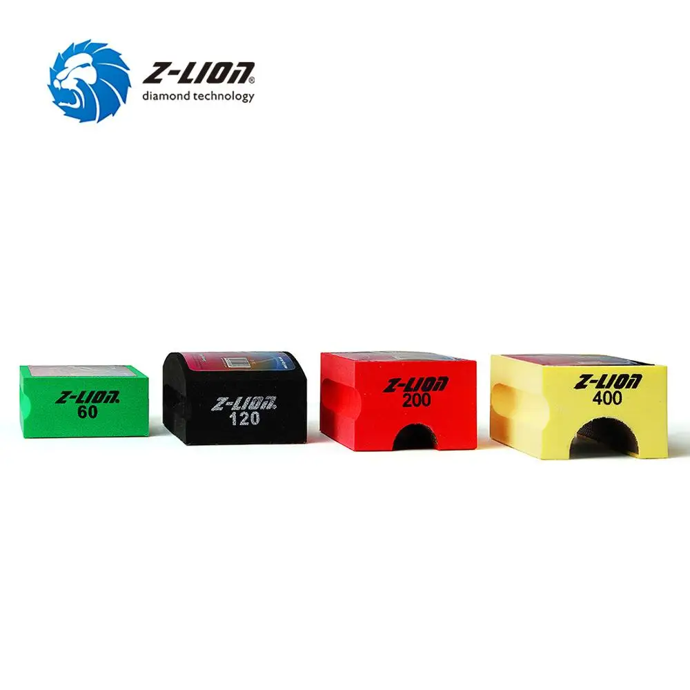 Z-LION Electroplated Diamond Hand Polishing Pad Foam Backed Hand Sanding Block For Granite Marble Stone Glass Ceramic Concrete