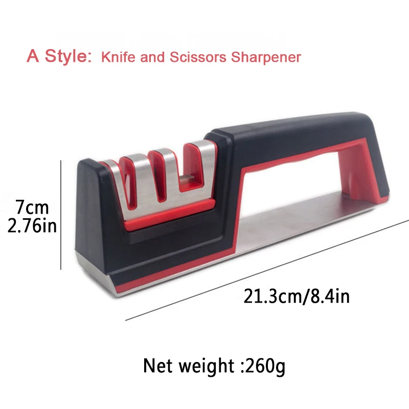Профессиональная точилка для ножей, 3 этапа, кухонные ножи, заточка, вольфрам, Алмазный керамический точильный камень, слот, точилка, инструмент - Цвет: A Sharpener