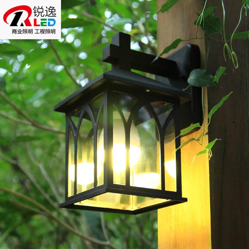 

TUDA 21X30cm Free Shipping American Style Retro Creative Wall Lamp Waterproof LED Wall Lamp For Villa Corridor Balcony E27