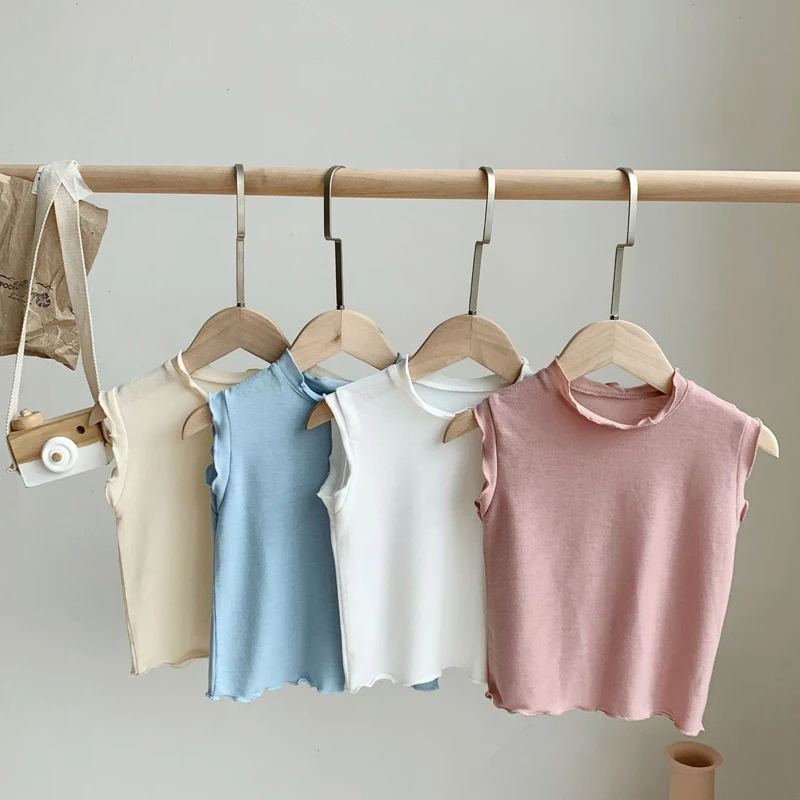 

New fashion Summer Kids Baby Girls Soild Color T-shirt 2019 Cute Short Sleeve Cotton Children's Clothes LZ188