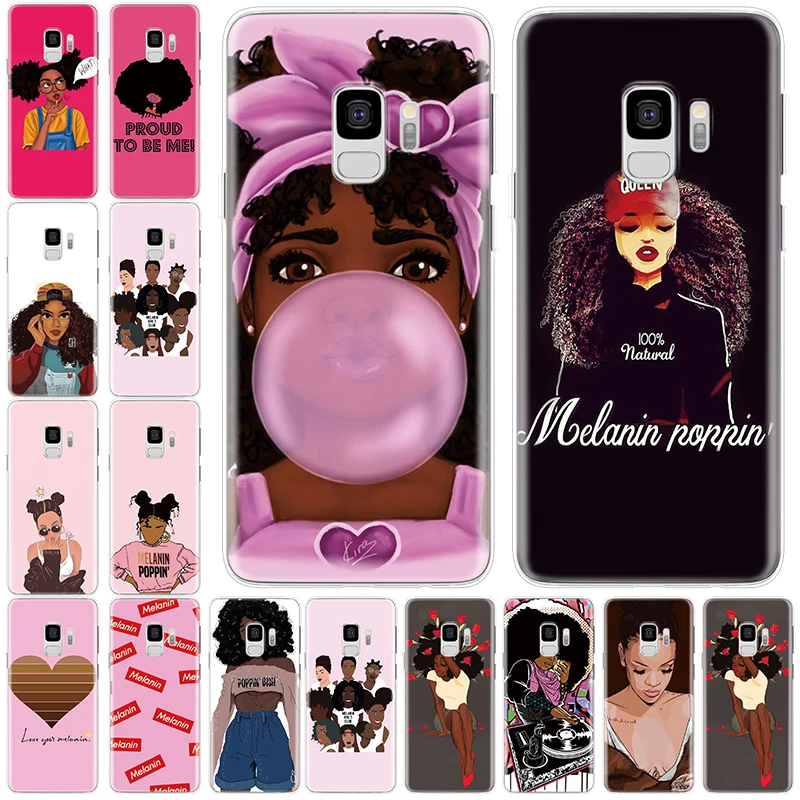 Черный чехол для девочки Melanin Poppin Aba Samsung Galaxy A7 A9 2018 A40 A50 A30 A60 A70 A20 A20e A10 силиконовый