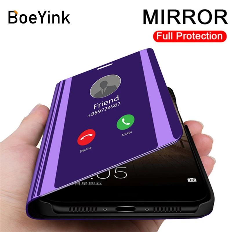 

Clear Mirror Flip Back Phone Case For Asus Zenfone Max Pro M2 Case TPU+PC Shockproof Cover For Asus Zenfone Max Pro M2 ZB631KL