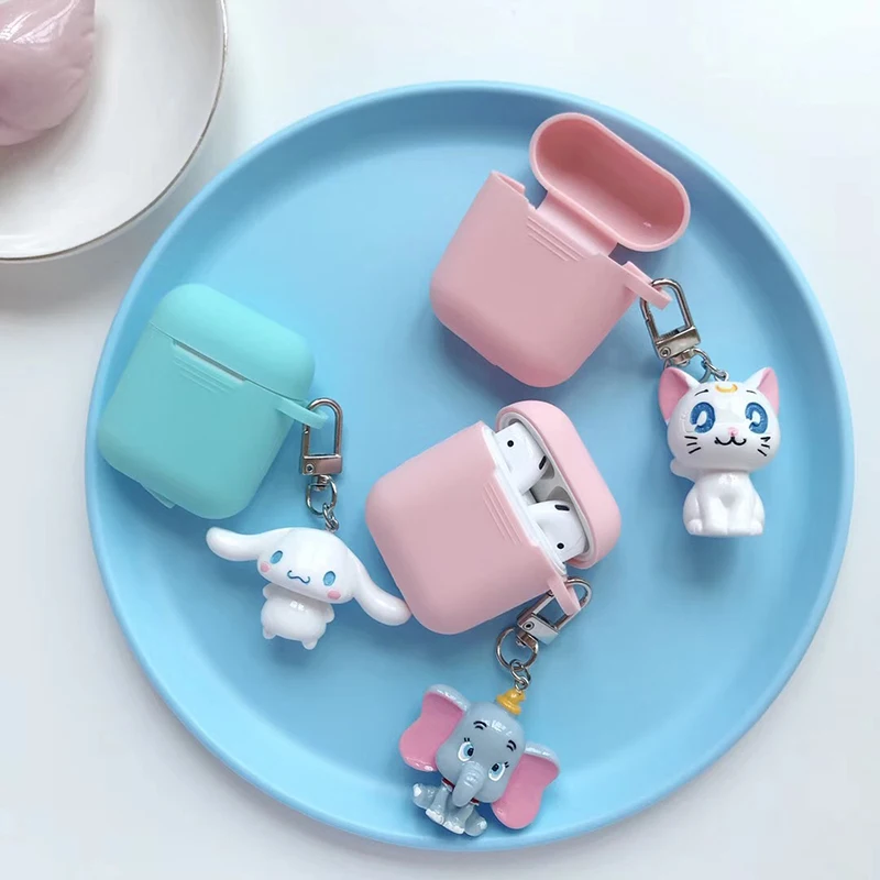 

Cute Cinnamoroll Dumbo soft silicon Wireless Earphone Charging Cover Bag for Apple AirPods 1 2 Anti-fall Bluetooth Headset Box