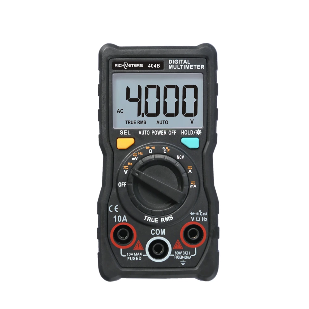 

Handheld Digital Multimeter RM404B Multifunction Mini Multi Meter AC/DC Voltage Transistor Tester Ammeter Temperature Sensor