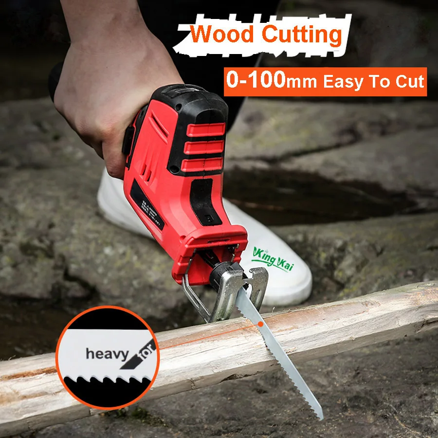 KK 12V 21V Lithium Battery Cordless Electric Reciprocating Saw Wooden Metal PVC PE Pipe Cutting Home Use Electric Saw