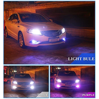

2pcs LED Remote Control Flash Fog Light 3 Core Car Headlight DRL Bulb Headlamp Atmosphere Lamp Kit H8/H9/H11-RGB 5050 27SMD