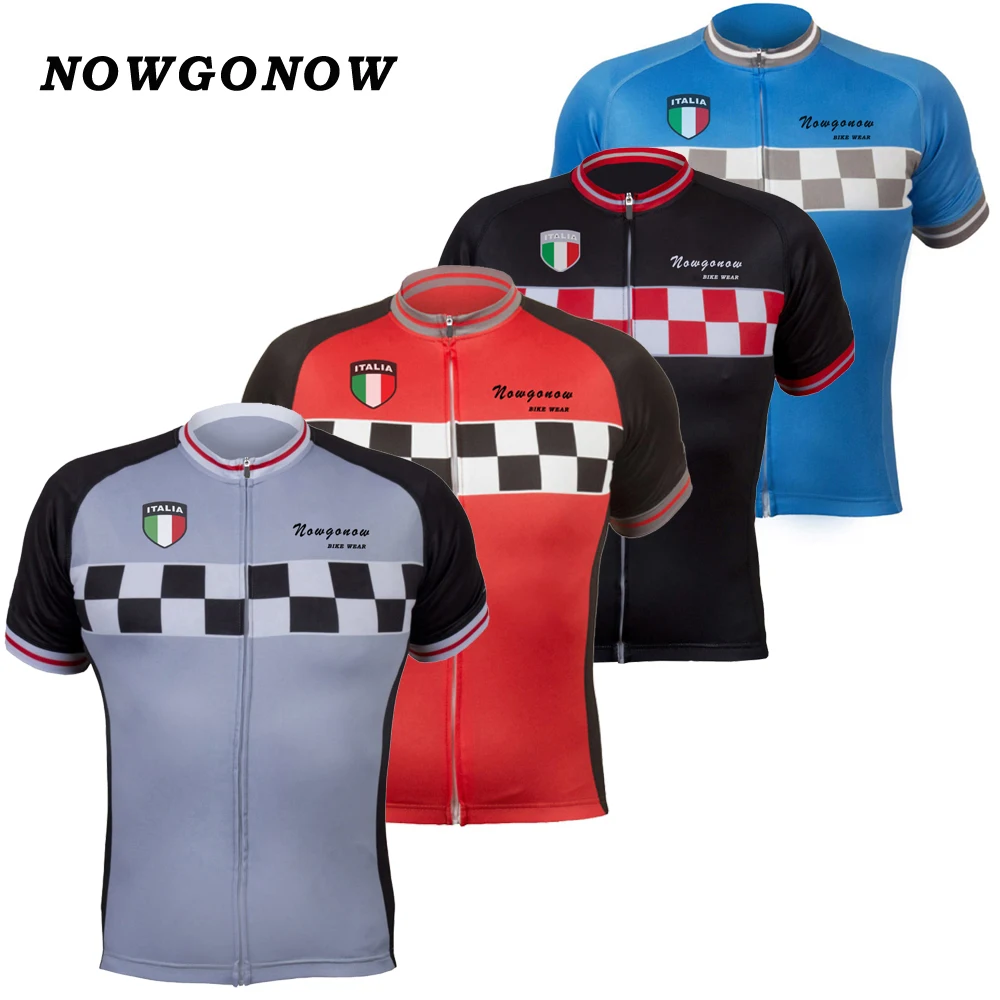 Men 2017 cycling jersey Italy Italian team gray Black Red blue clothing