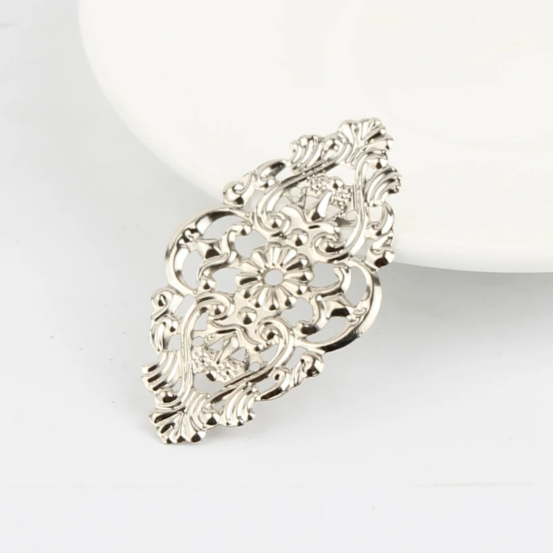

20PCs Sliver color Filigree Wraps Connectors Embellishments Metal Crafts Connector For Jewelry Making DIY Charm Pendant Findings