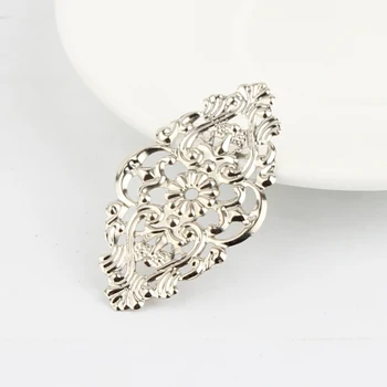 

20PCs Sliver color Filigree Wraps Connectors Embellishments Metal Crafts Connector For Jewelry Making DIY Charm Pendant Findings