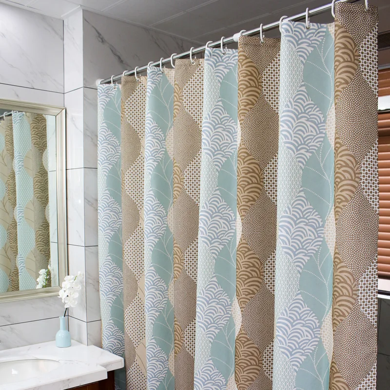 

modern Wave waterproof mildew thickening abstract Maple leaf toilet cloth heavier sinker hook bathroom shower curtain M541