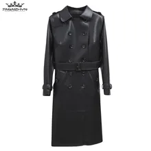 TNLNZHYN новое осенне-зимнее женское искусственное жакеты из овечьей кожи черное тонкое кожаное пальто женское пальто Верхняя одежда Y637