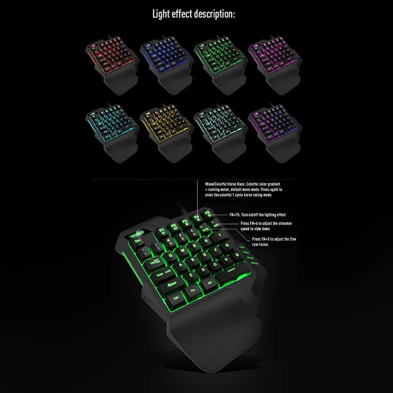 SHELI Одноручная RGB Смешанная Версия Клавиатура робот чувство игры PUBG для