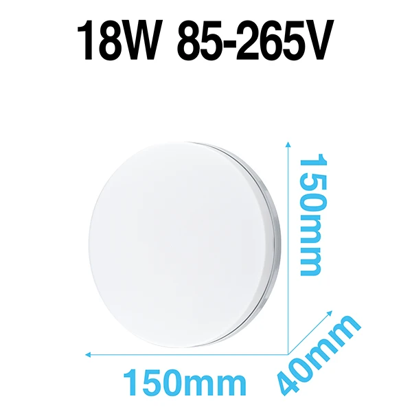 Светодиодный панельный светильник s круглый квадратный высокой мощности AC220V супер яркий широкий диапазон SMD2835 современный светильник теплый белый холодный белый для спальни - Испускаемый цвет: 02 Round 18W