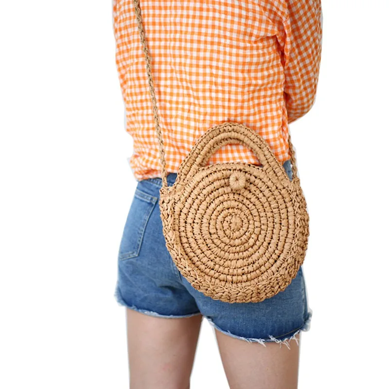 

Vintage Round Straw Woven Purse Women Bag Summer Beach Vacation Handbag Crossbody Bag For Women 2019 bolsa feminina