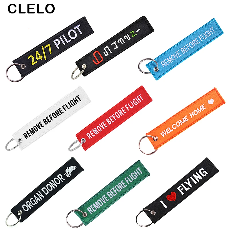 

Luggage Tag Trave accessories with Remove Before Flight Embroidery Keychain Key Tag Special Gift for Aviation Lovers