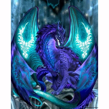

5d diy Full drill Diamond painting Cross stitch Cartoon Blue Dinosaur Rhinestone Diamond embroidery Mosaic home decor gift