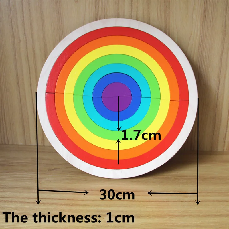14 шт./компл. красочный конструктор из дерева для детей творческие Радуга сборные блоки игрушки Oyuncak Монтессори Brinquedos