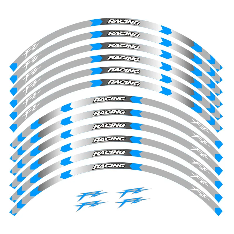 Высокое качество 12 шт. подходит мотоцикл наклейка для колес в полоску светоотражающий обод для Yamaha FZ1 FZ6 FZ-07 FZ8 FZ-09 FZ-10 FZS1000