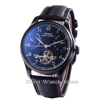 

Parnis 43mm Blue dial balck stainless steel case Power Reserve Automatic movement mens Watch