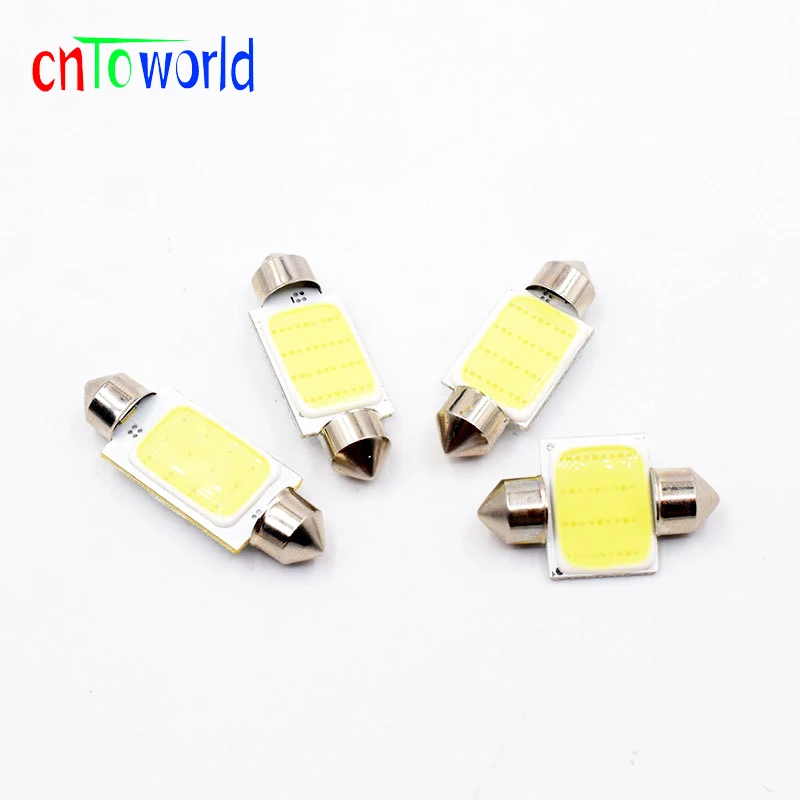 

100PCS 24V 12V White 12 Chip Festoon Cob 31mm 36mm 39mm 42mm Car Led Interior Bulbs Interior Reading Lights License Plate Lamp