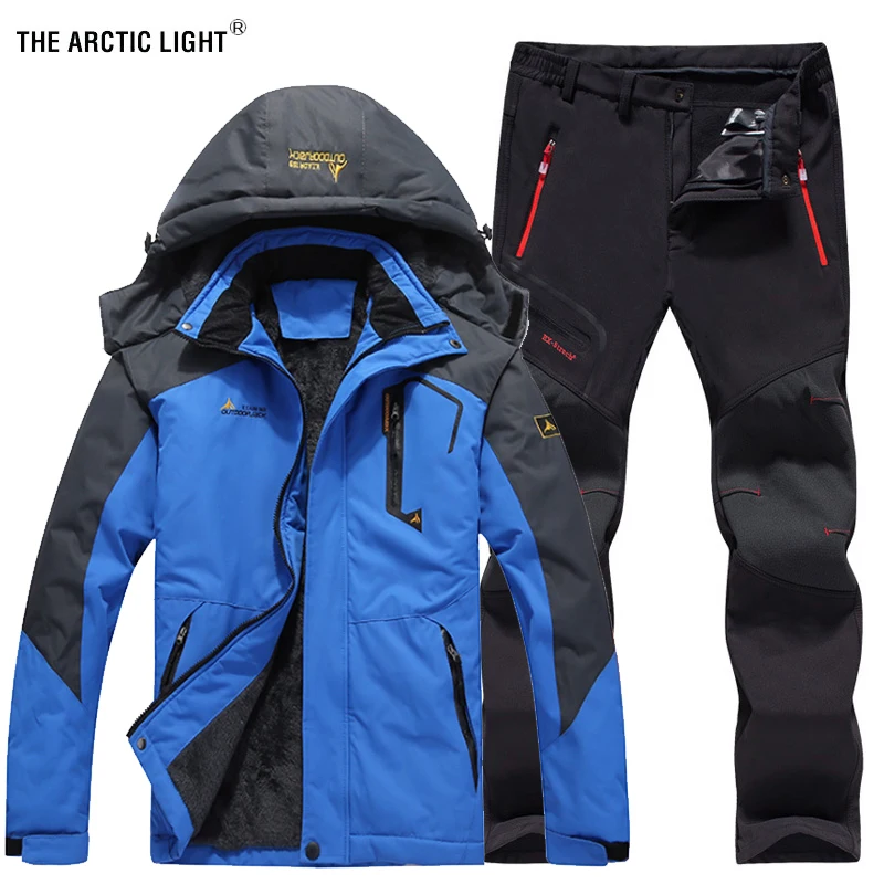 

THE ARCTIC LIGHT Men Winter Waterproof Fishing Thermal Pant Trekking Hiking Camping Skiing Climbing Outdoor Jackets Set 6XL Suit