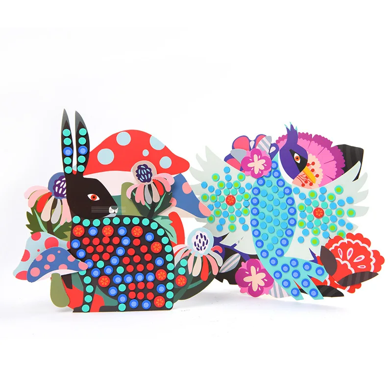  Children EVA Animal Mosaic Art Toys Baby Creative Handmade DIY Dotted Art 3D Sticker Card 3Y+