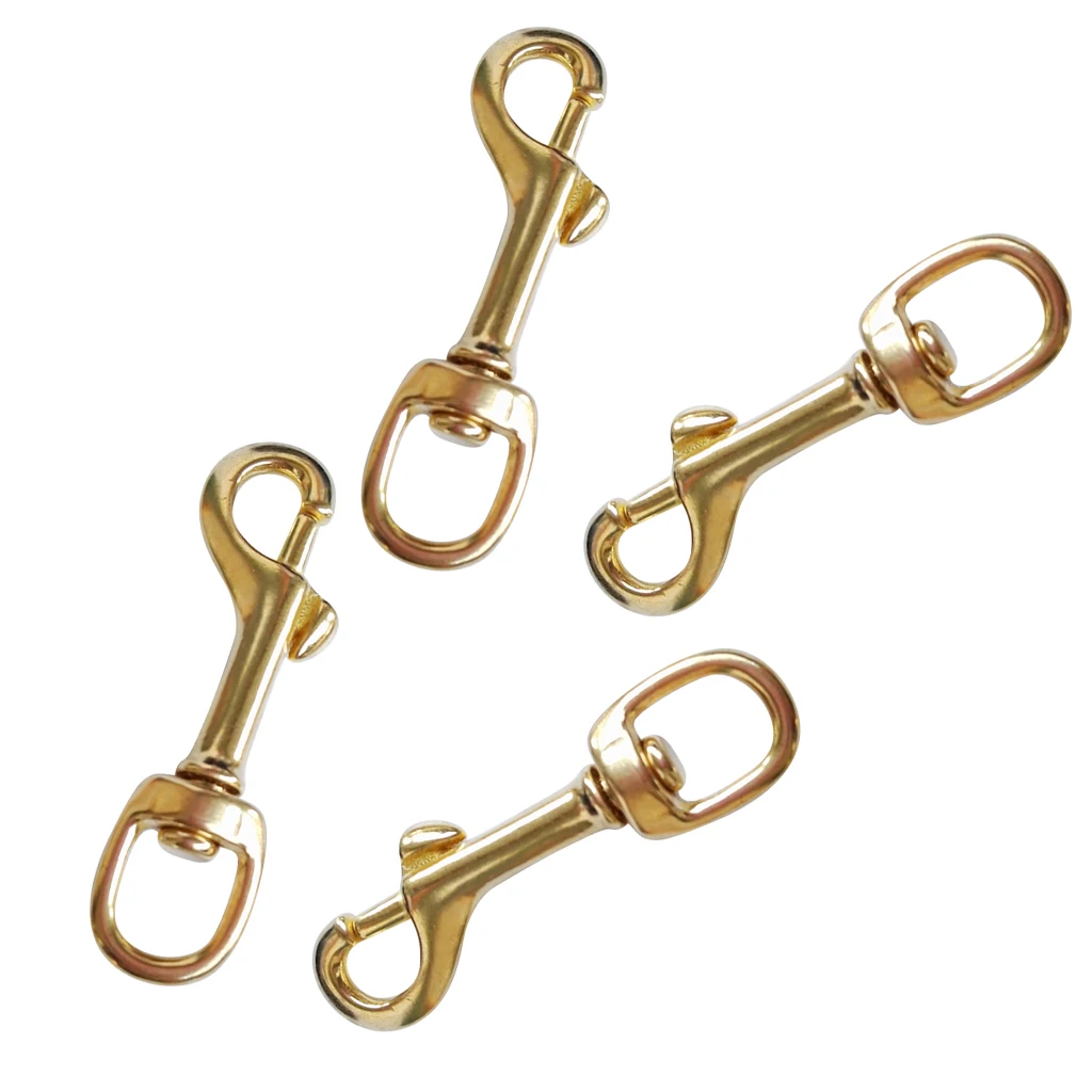 Perfeclan 4Pcs Heavy Duty Brass Swivel Bolt Snap Hook Clip Underwater Scuba Diving Tool Kayak Boat Paddle Leash Accessories