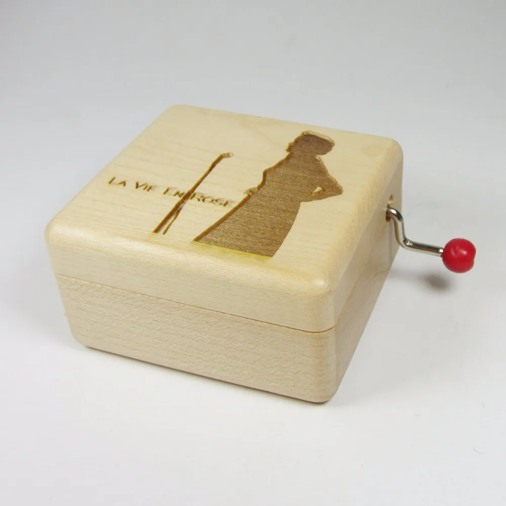 Handmade Smilelife Wooden Music Box La vie en Rose Brand Gift Birthday Wedding New Year Christmas