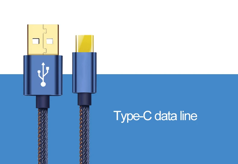 YILIZOMANA Lightning Micro type c-USB кабель джинсовый ковбойский стиль для передачи данных 1,2 м кабель для IOS Android