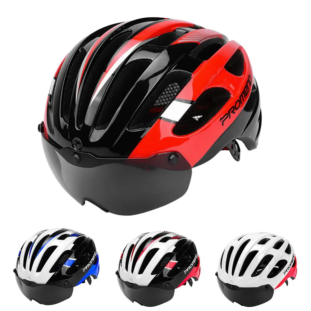 Bicycle Helmet Magnetic Lens Glass Helmet Protector On For Mountain Bike Riding Road Bike Integrated-molded Ultralight Helmet