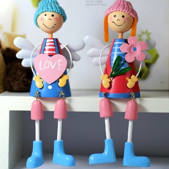 Искусственные деревянные куклы в сельском стиле 4 шт./лот поделки для свадебного