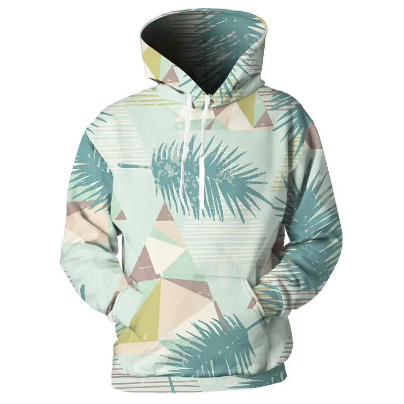 Cloudstyle تأثيري الرجال هوديس كبيرة أوراق طباعة 3D البلوز هاواي البلوز الهيب هوب الشارع الشهير مضحك رياضية معاطف هبوط السفينة