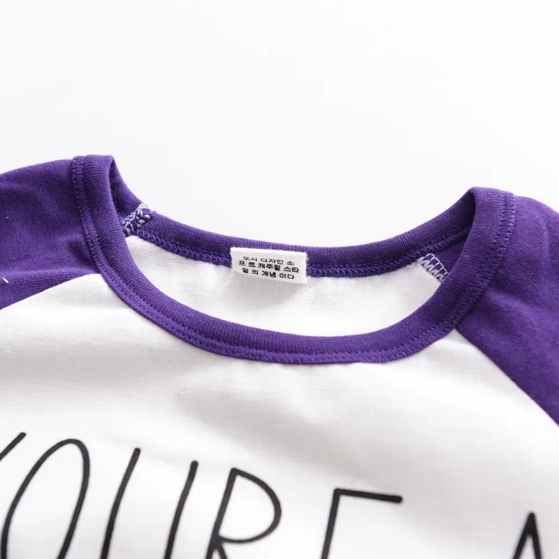 Children Clothing Long Sleeve Girl T-shirt Boys Girls Tops Tee Shirts Letter Print Toddler Boy Shirts Patchwork Kids Clothes  