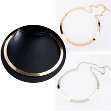 1 шт. женские новые личности Золотой Серебристый Металлический чокер Колье Панк модные украшения подарок