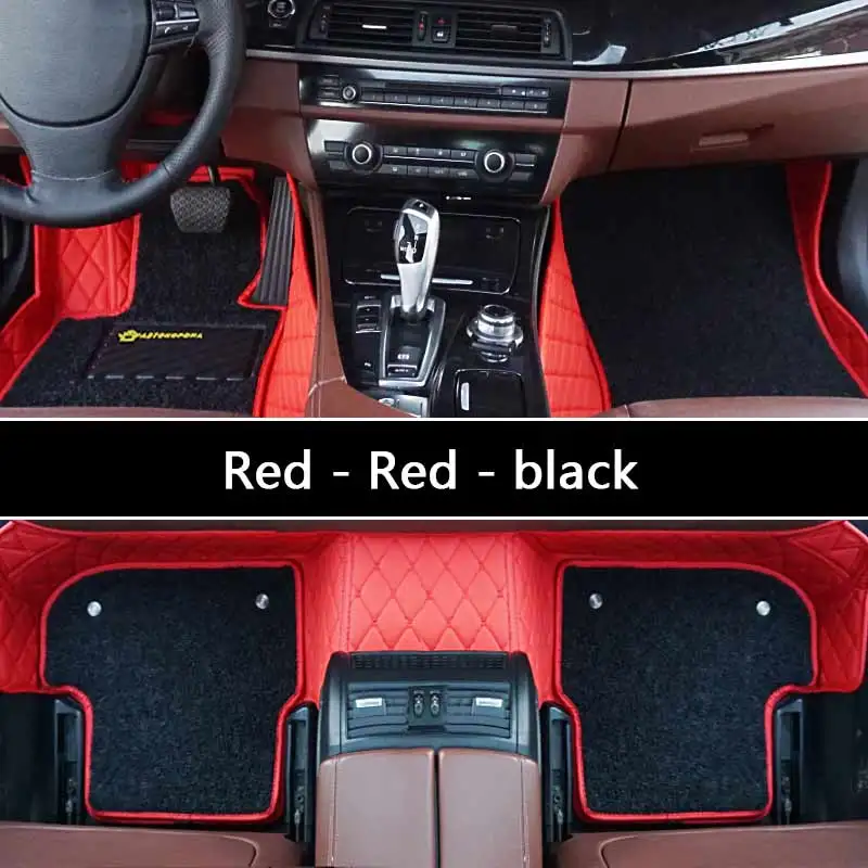 Автомобильные коврики Коврики для авто автотовары аксессуары для авто 3D коврик из кожи в салон автомобиля для Mazda CX9 CX-9 CX 9 2006- I II полный комплект на весь салон автомобиля, 6 различных цветов на ваш вкус - Название цвета: RED-RED-BLACK