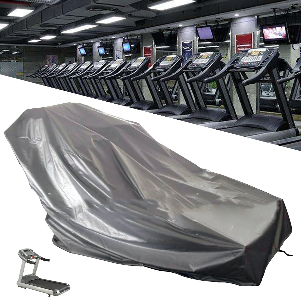 Weatherproof Cover Outdoor Mini Treadmill Dustproof Cover 200*95*150cm Gray