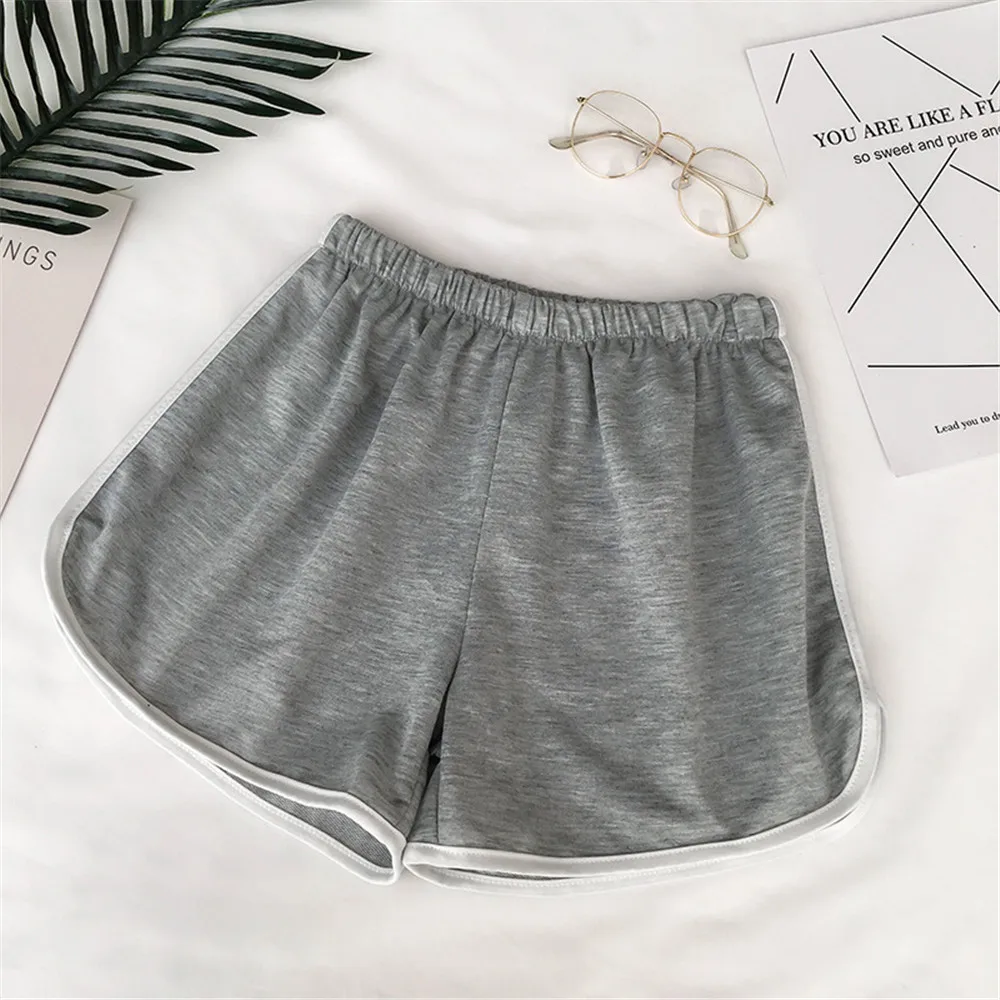 

2019 Simple Women Casual Shorts Patchwork Body Fitness Workout Summer Shorts Female Elastic Skinny Slim Beach Egde Short Hot