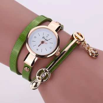 

Women Quartz Wrist Watch Multi-layer Thin PU Leather Bracelet Strap Decorative Watch LL@17