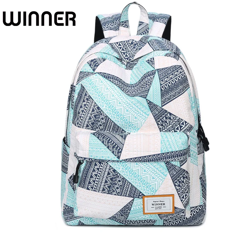Mochila de poliéster impermeable a la moda para mujer con impresión geométrica personalizada azul para Dama Gran capacidad Colegio diario Mochila Mochila de poliéster impermeable a la moda para mujer con impresión geométrica personalizada azul para Dama Gran capacidad Colegio diario Mochila