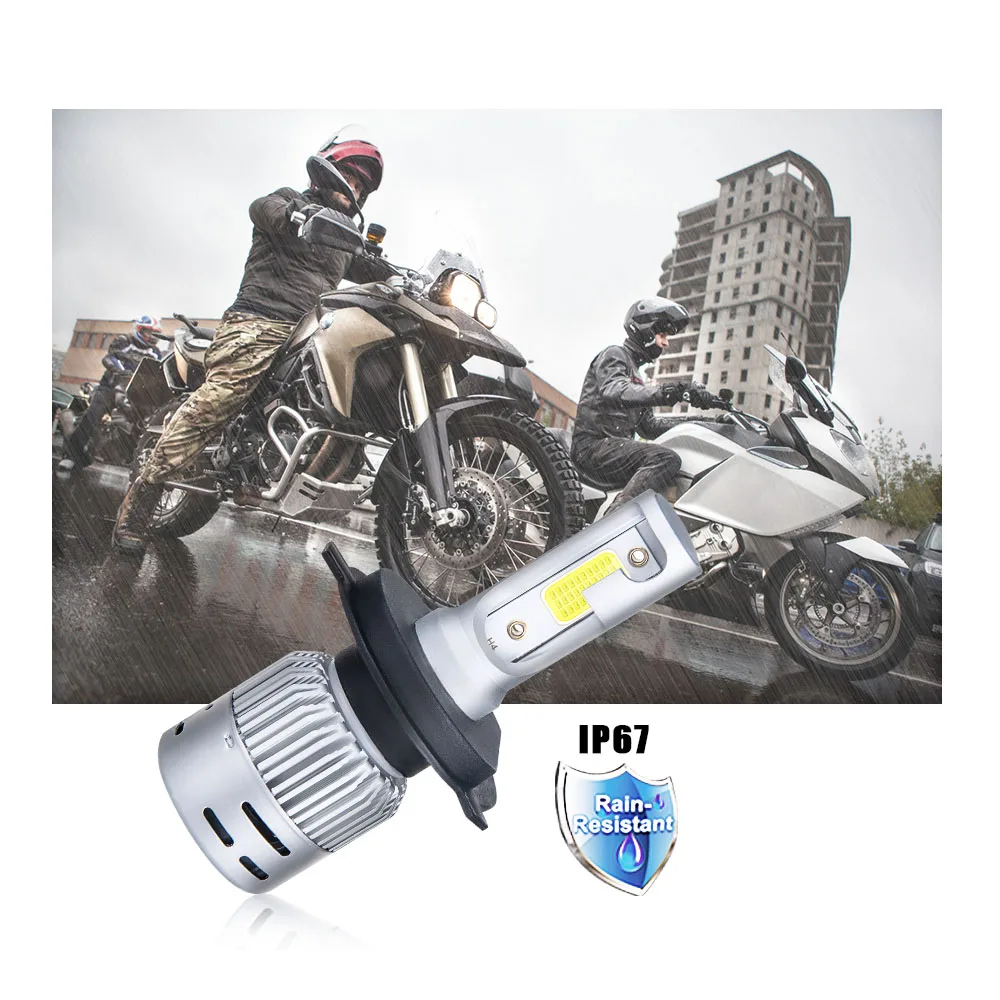 VooVoo H4 светодиодный головной светильник для мотоцикла HS1 светодиодный светильник для мотороллера Hi/Lo 4300K 6500K фара для мотоцикла 3000K 8000K DC 12V
