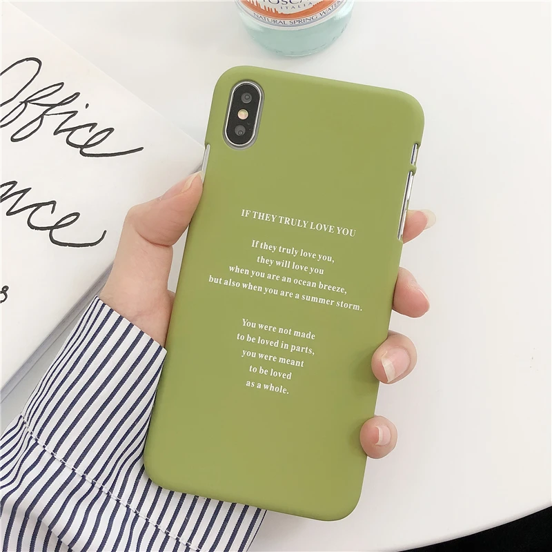 

ins inspiring letter print phone case for iphone XS Max XR For iphone 6 6s 7 8 plus Matte hard plastic case back cover