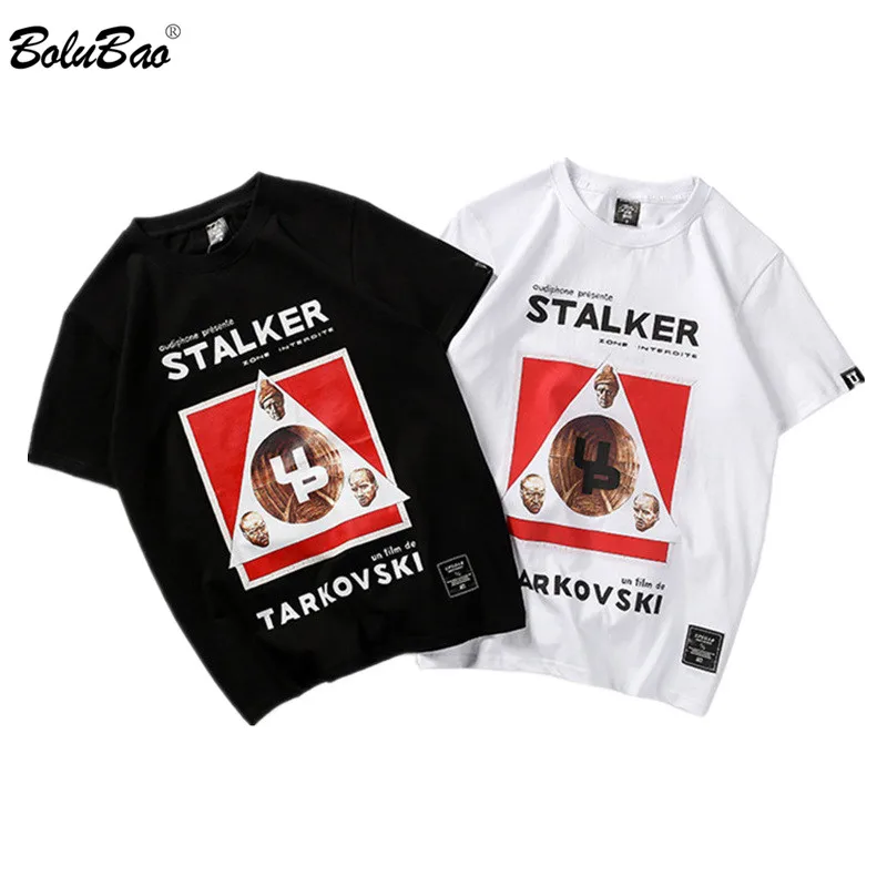 

BOLUBAO New Fashion Men T-Shirts Hip Hop Casual Letter Printing Men's T Shirt 2019 Summer Street Clothing Men Tee Shirt Top