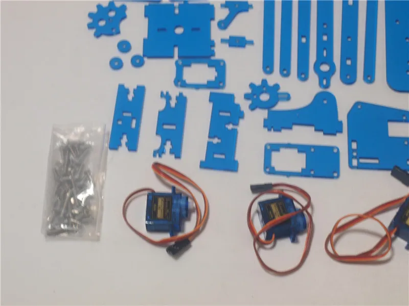 DIY meArm Мини Промышленная Роботизированная рука Deluxe Kit лазерная резка синий цвет акриловая пластина рамка+ 9 г микро сервоприводы meArm обучающий комплект